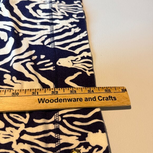 Lilly Pulitzer Women XS Preston French Terry Dress Mini Zebra Print Navy Blue - Picture 8 of 9